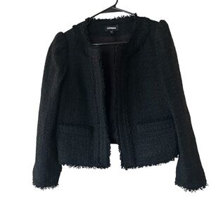 Express Women's Elegant Black Textured Blazer